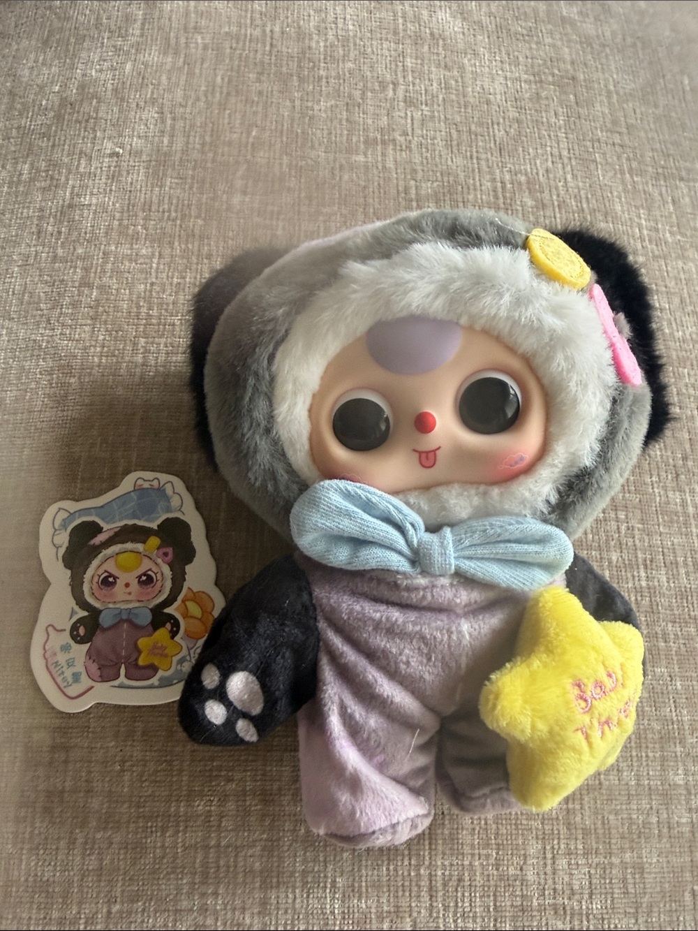 Plush Star Buddy Soft Stuffed Animal - Gray, Pink & Yellow